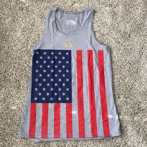Under Armour youth small American flag tank top